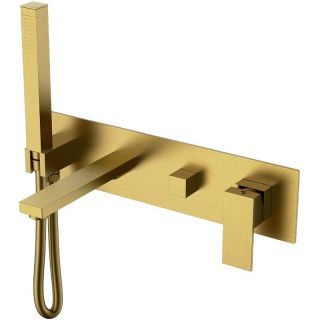 Встраиваемый смеситель для ванны Boheme Qubic 474-2-BR бронза